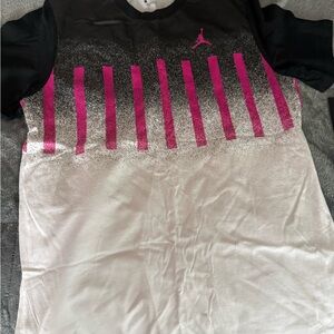 Jordan Men’s Black and Pink Stripe T-Shirt